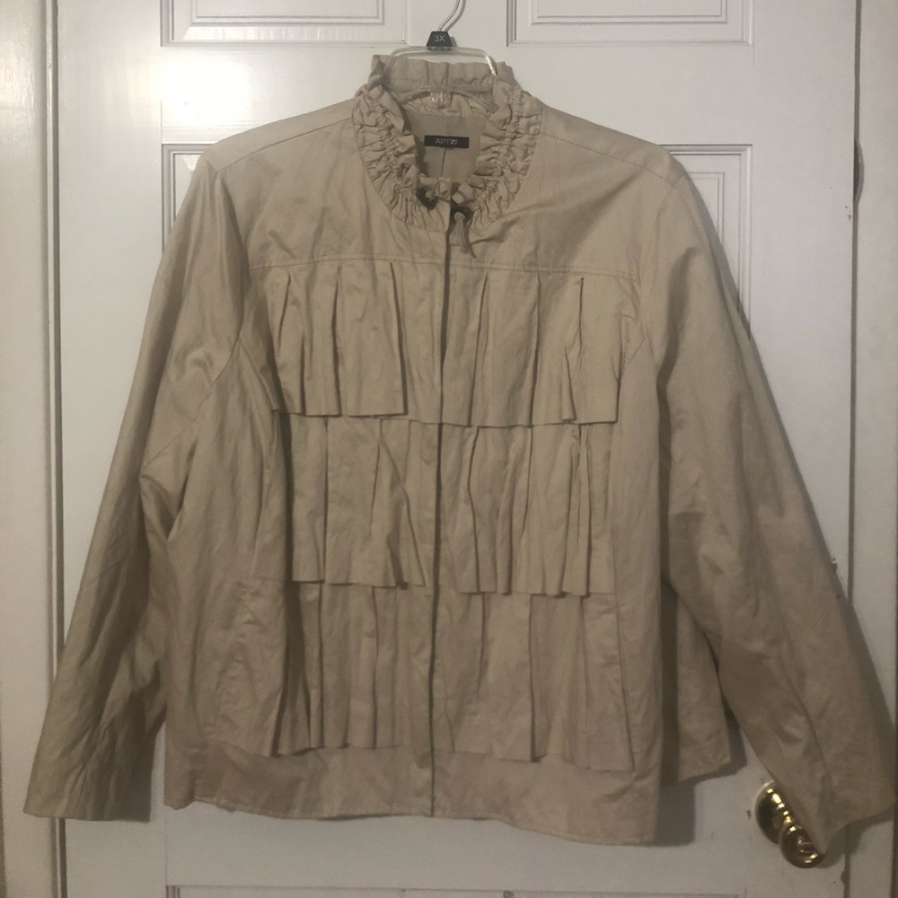 Apt. 9 Ruffle Jacket *3X *Beige